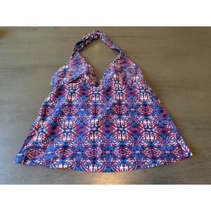 blue CONVERSE swimsuit top tankini size large